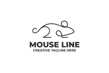Obraz premium Mouse Simple Line Business Logo