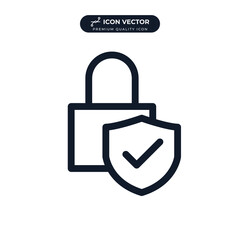 lock icon symbol template for graphic and web design collection logo vector illustration