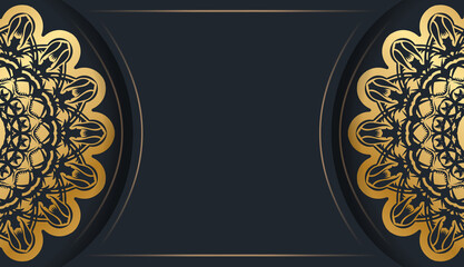 Black brochure with Greek gold pattern prepared for typography.