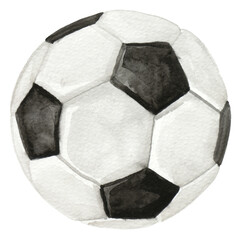 Watercolor illustration of soccer ball  - 459068175