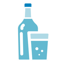water bottle and glass icon