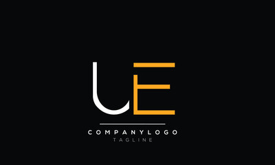 Abstract Letter Initial UE EU Vector Logo Design Template