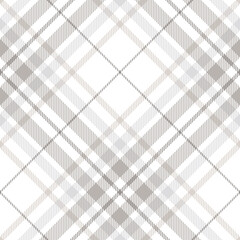 Seamless plaid check pattern in shades of pastel gray and white.