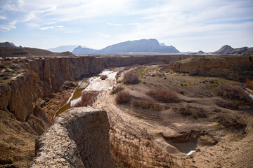 Beautiful canyon in the city of Sangachaly. Azerbaijan.