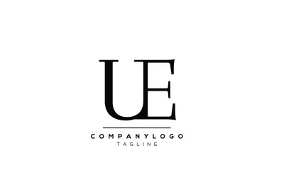 Abstract Letter Initial UE EU Vector Logo Design Template