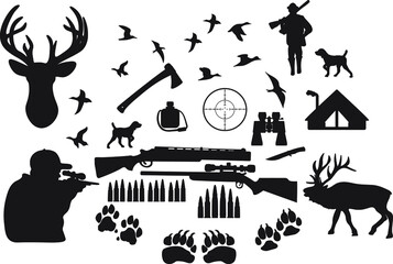 Vector Of the hunting bundle - obrazy, fototapety, plakaty