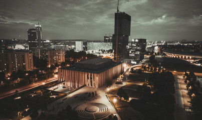 Europe Poland Katowice at night 
