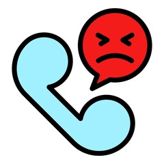 Call dislike icon. Outline call dislike vector icon color flat isolated