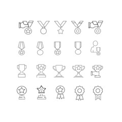 Simple Set of Awards Related Vector Line Icons.