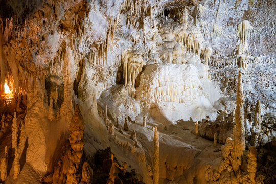 Underground krust cave in Marche Region, Italy. Frasassi