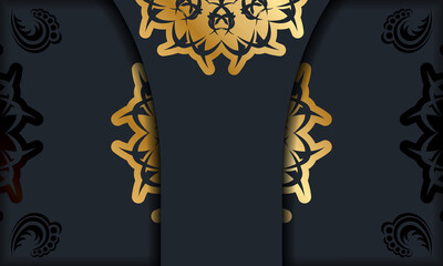 Baner in black with a luxurious gold pattern and a place for your text