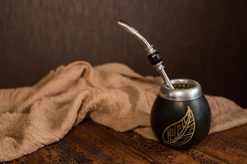 Mate Herbs Drink traditional from Argentina, Straw.