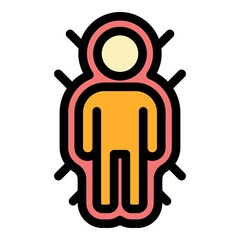 Human body senses icon. Outline human body senses vector icon color flat isolated