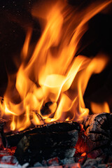 Fire Flames in a Oven