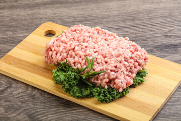 Raw pork minced meat for cooking