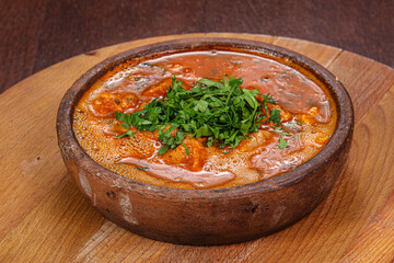 Georgian traditional cuisine - meat with potato