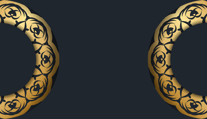 Congratulatory Brochure in black with Greek gold ornaments prepared for typography.