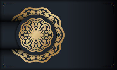 Black banner with vintage gold pattern and place under your text