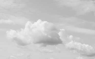 White cumulus clouds on the sky