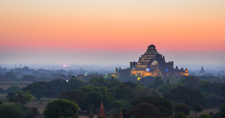 Beautiful sunrise scene in Bagan, Myanmar