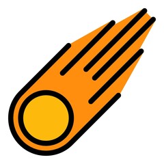 Asteroid rock icon. Outline asteroid rock vector icon color flat isolated