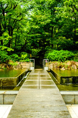 path in the park near Umeda sky tower in Osaka