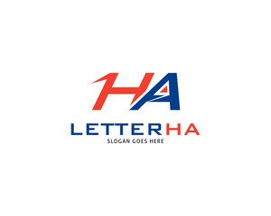 Initial Letter HA Design Logo