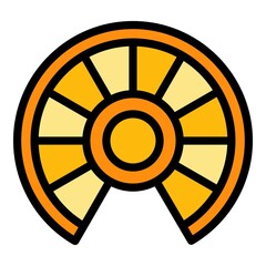 Fototapeta premium Wood circular staircase icon. Outline wood circular staircase vector icon color flat isolated