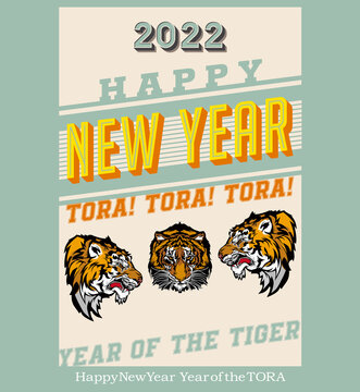 eps Vector image:Happy New Year Year of the Tiger 2022