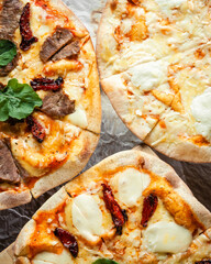pizza with salami and cheese