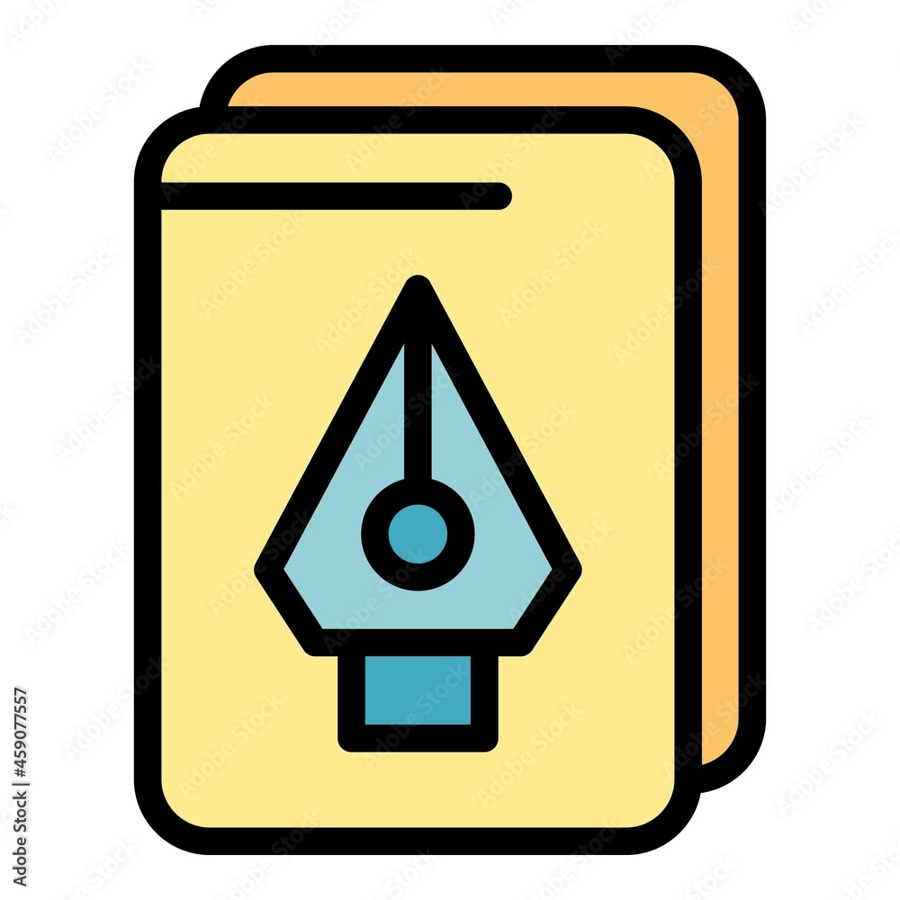 Poster redesign task icon. outline redesign task vector icon color flat isolated