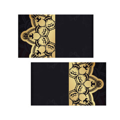 Flyer in black with luxurious gold ornaments for your brand.