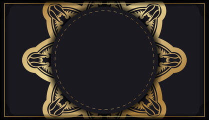 Flyer in black with luxurious gold ornaments for your brand.