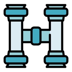 Pool pipes icon. Outline pool pipes vector icon color flat isolated