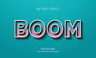 Boom 3D Text Effect Free Editable vector