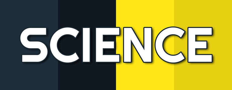 Science - text written on contrasting multicolor background