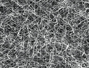 White chaotic lines background. Hand drawn lines. Tangled chaotic pattern. Vector illustration.