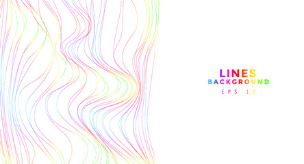 Colorful chaotic lines background. Hand drawn lines. Tangled chaotic pattern. Vector illustration.