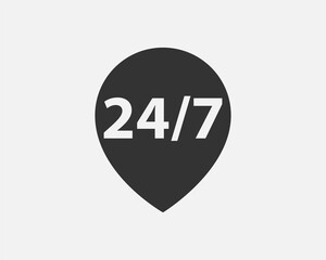 24 Hours a day service icon symbol vector