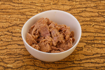 Canned tuna fillet for salad