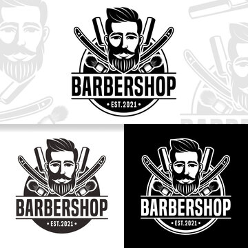 Vector Barbershop Logo Design Template