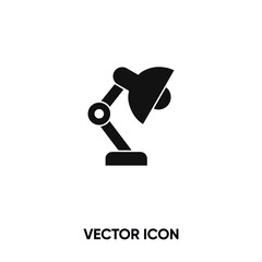 Table lamp vector icon. Modern, simple flat vector illustration for website or mobile app.Lamp or desk lamp symbol, logo illustration. Pixel perfect vector graphics	