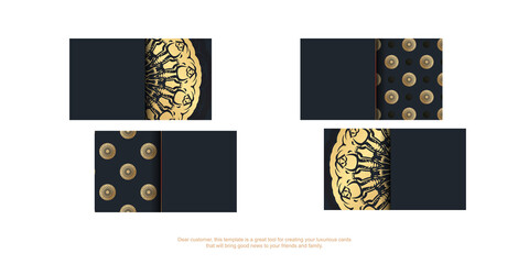 Business card in black with luxurious gold ornaments for your brand.