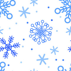 set of snowflakes. winter pattern