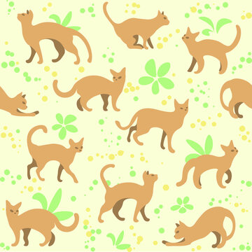 seamless pattern with cats © Евгения Евтухович