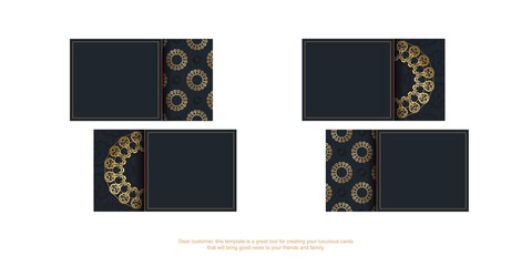 Business card in black with vintage gold pattern for your personality.