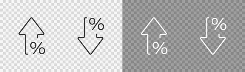 Percent arrow isolated icon in line style. Vector business concept - obrazy, fototapety, plakaty