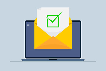 Positive answer in college, university or at work. Acceptance letter.