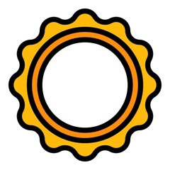 Folk tambourine icon. Outline folk tambourine vector icon color flat isolated