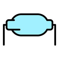 Fixed resistor icon. Outline fixed resistor vector icon color flat isolated